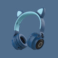 LED Light Cat Ear Headphones Wireless Bluetooth 5.0 Headset Portable Foldable Kids Headphone with Microphone Best Gift